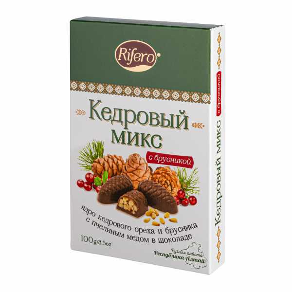 №1 Риф и ко Конфеты "Кедровый микс БРУСНИКА" 100г    в Радужном