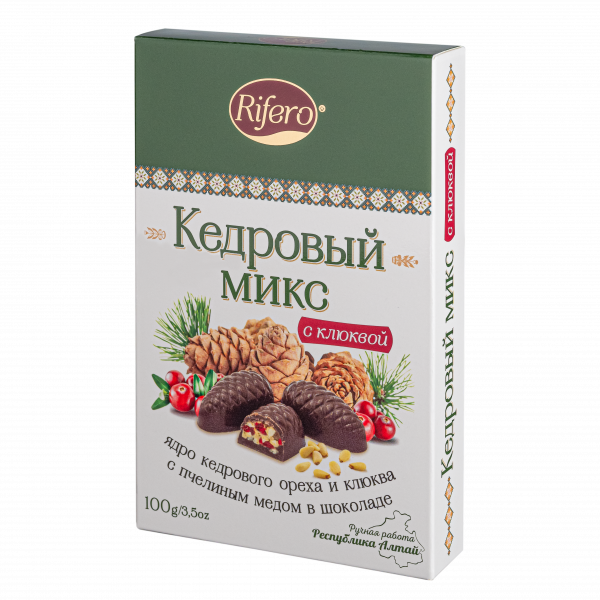 №1 Риф и ко Конфеты "Кедровый микс КЛЮКВА" 100г     в Радужном