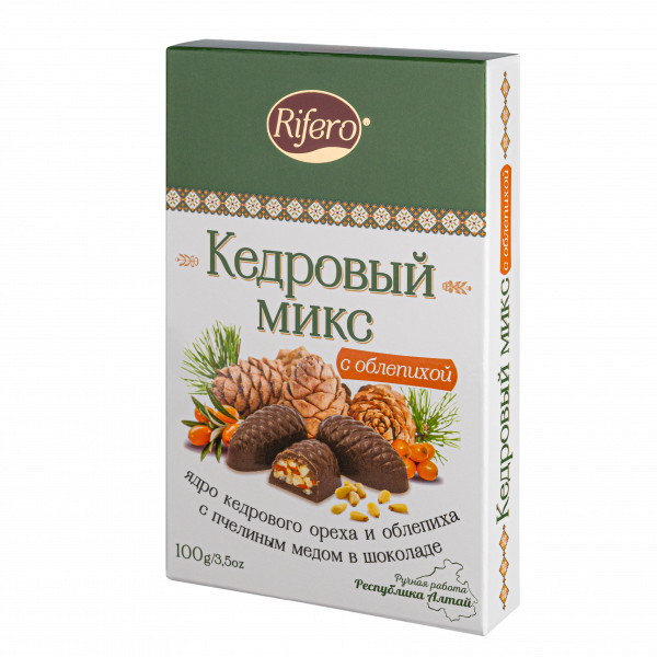 №1 Риф и ко Конфеты "Кедровый микс ОБЛЕПИХА" 100г      в Радужном