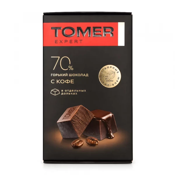 №1 Фабрика Томер  Горький (70%) шоколад с КОФЕ, 90г  в Радужном