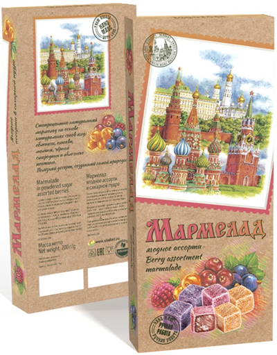 №2 Сладарт Мармелад Ассорти ягодное в сахарной пудре, 200г    в Радужном